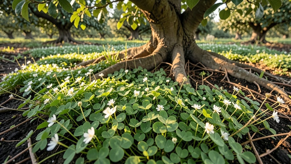 Clover Under Fruit Trees