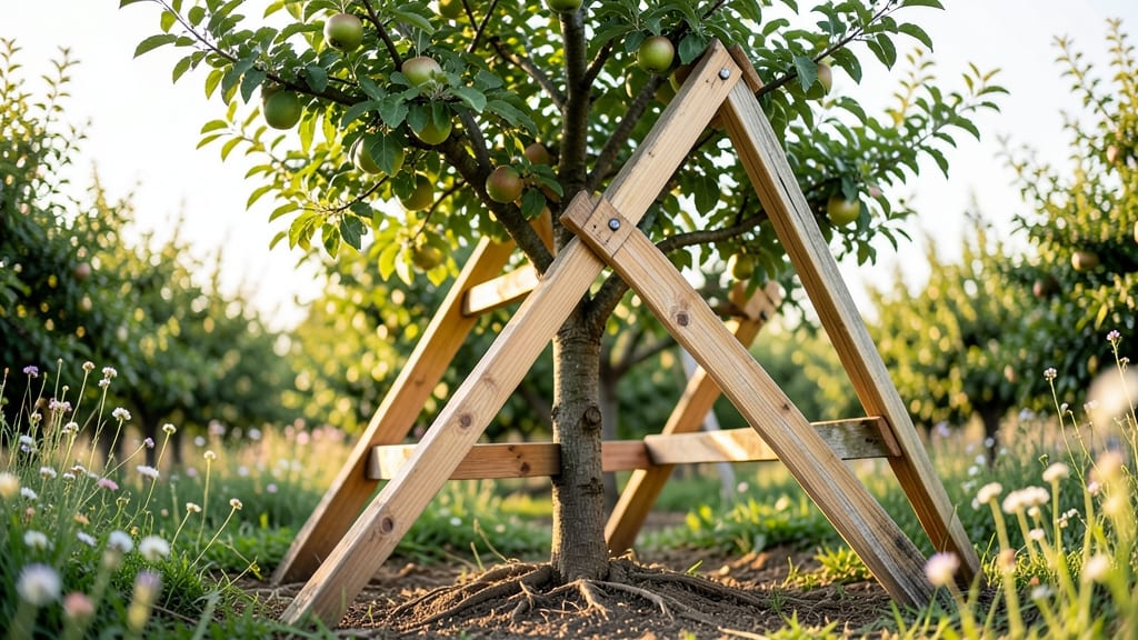 Wooden A-Frame Tree Supports