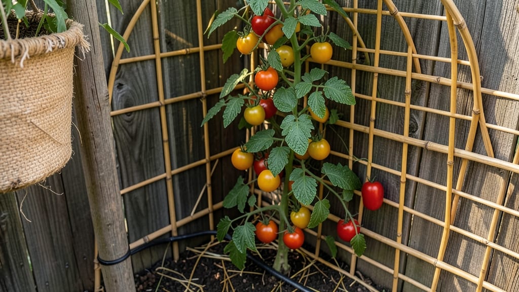 Cherry Tomatoes on Cordon Trellis