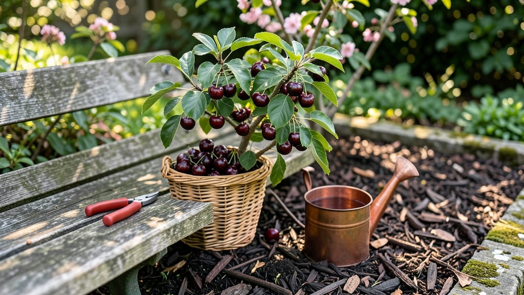 Small Cherry-Like Fruit Tree: Dwarf Variety Pruning for Compact Growth