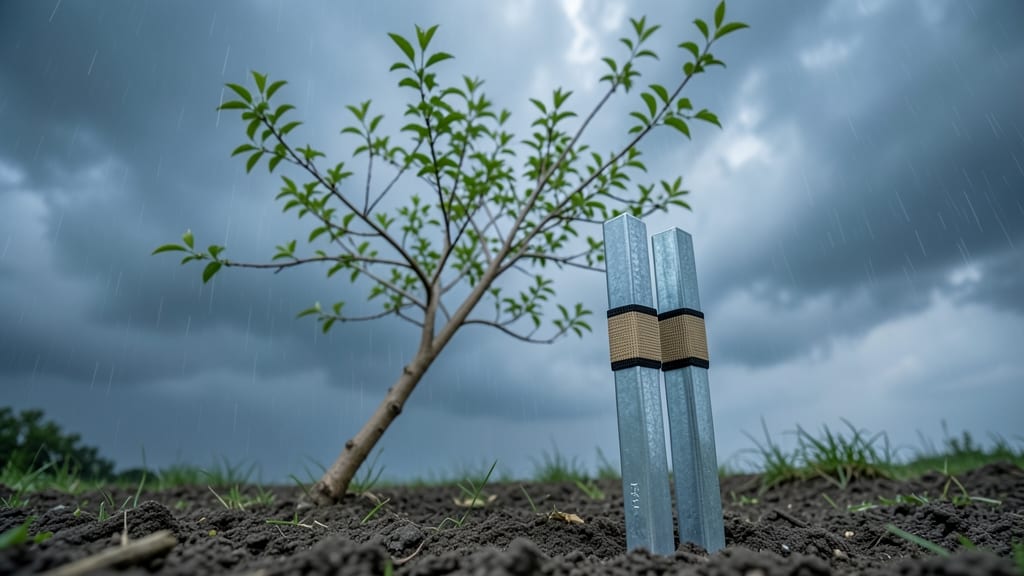 T-Post Tree Stakes with Adjustable Straps