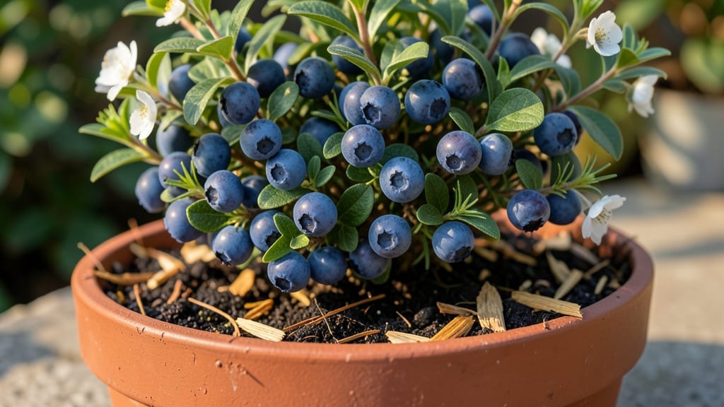 Blueberries in Acidic Soil Pots