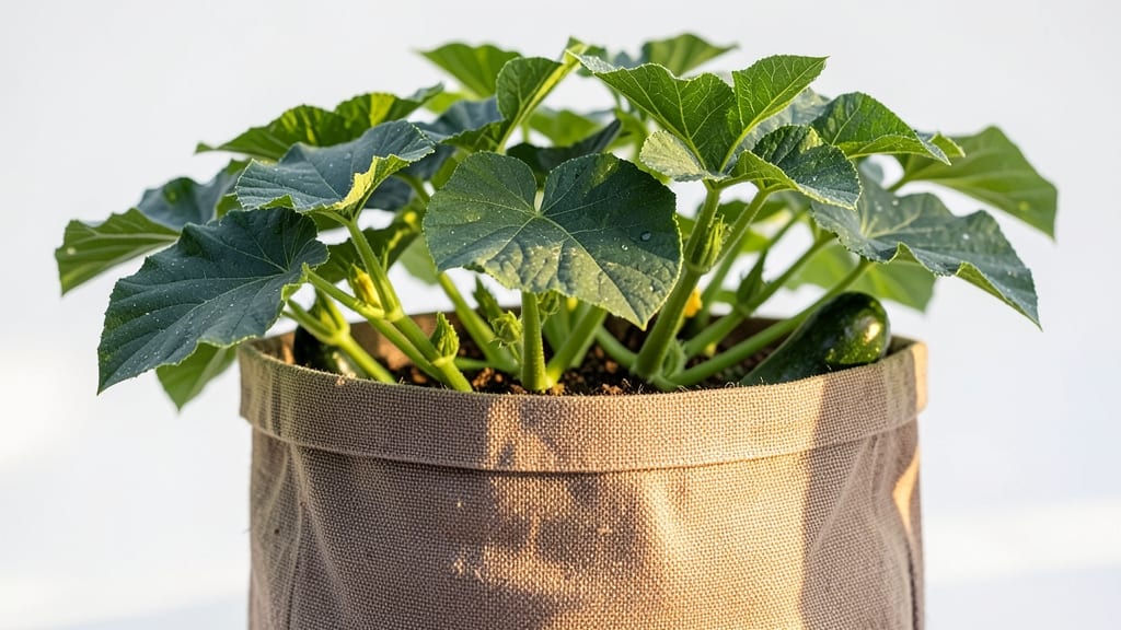 Zucchini in Fabric Grow Bags