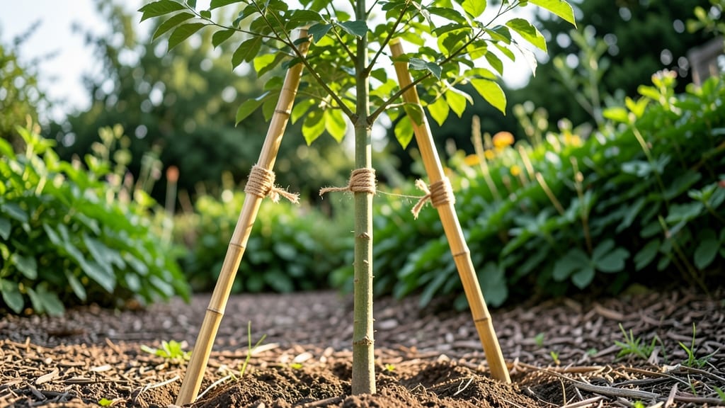 Bamboo Tree Stakes with Jute Wrapping