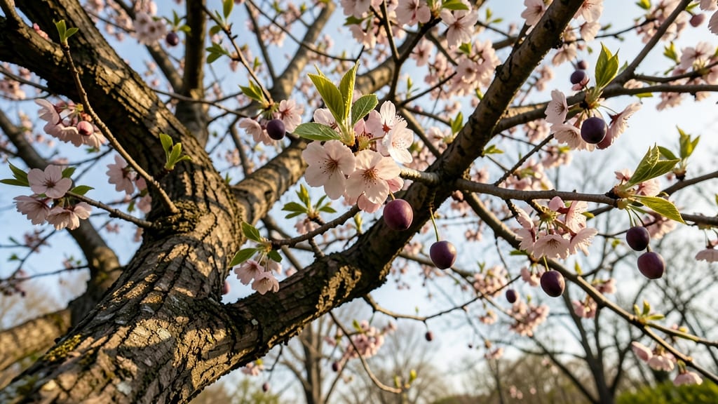 Wild Plum Trees with Early Spring Blooms