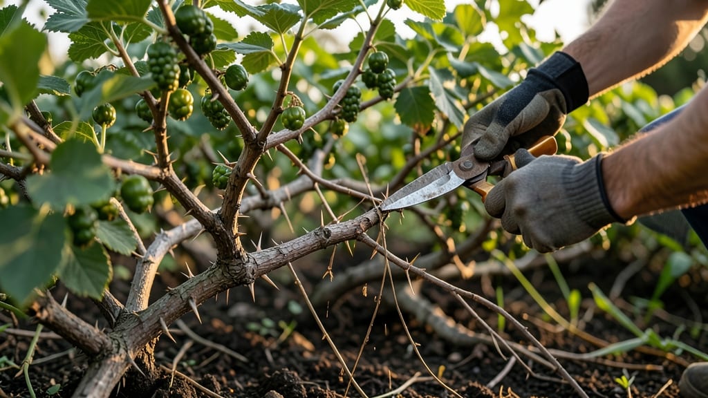 Gooseberry Thorn Reduction Pruning