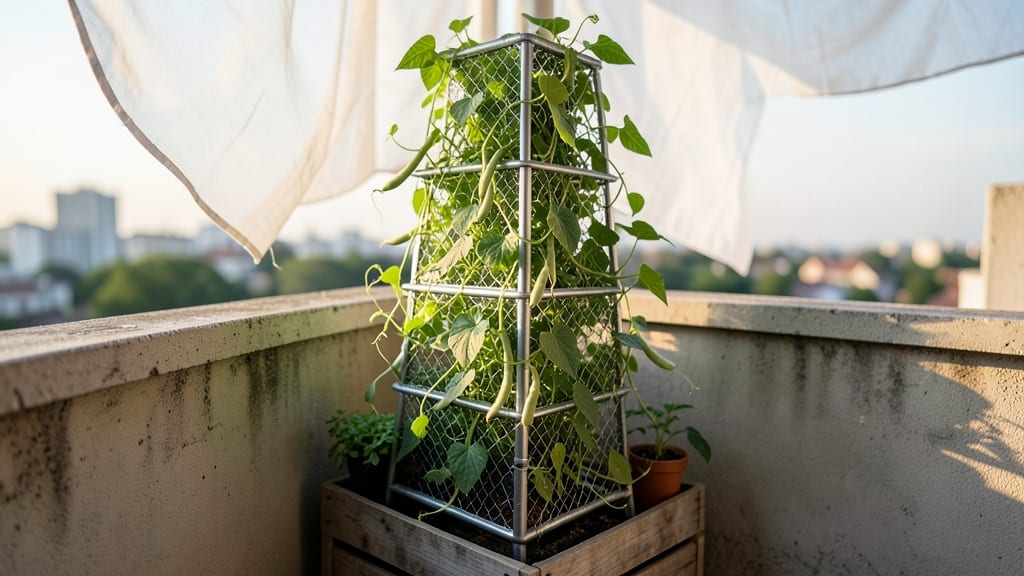 Bush Beans in Vertical Towers