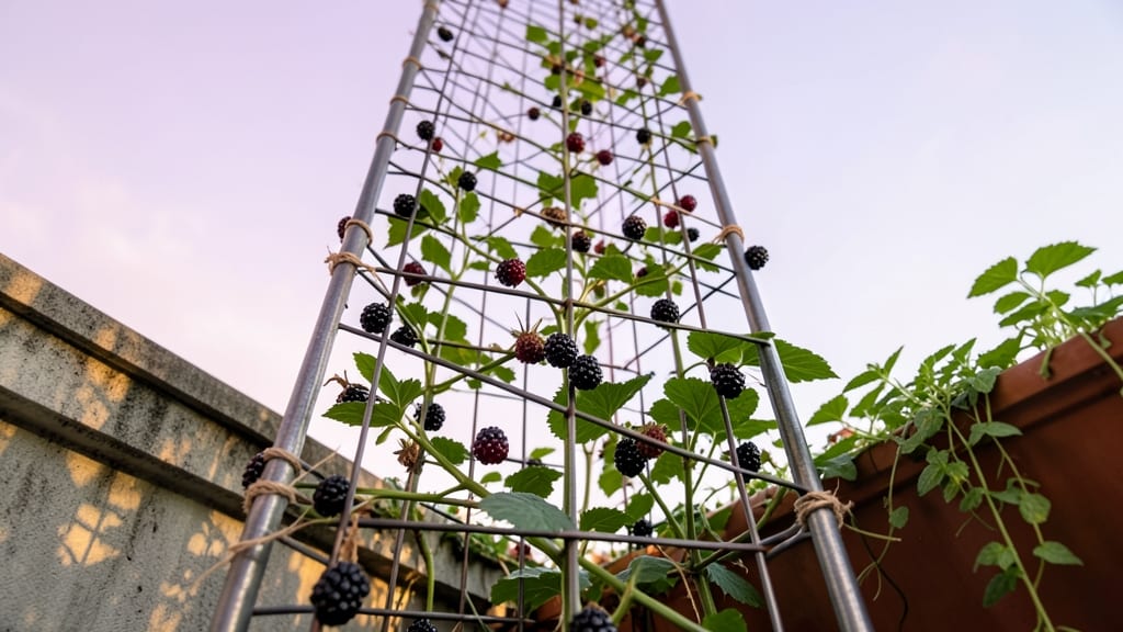 Thornless Blackberry Pruning for Compact Growth