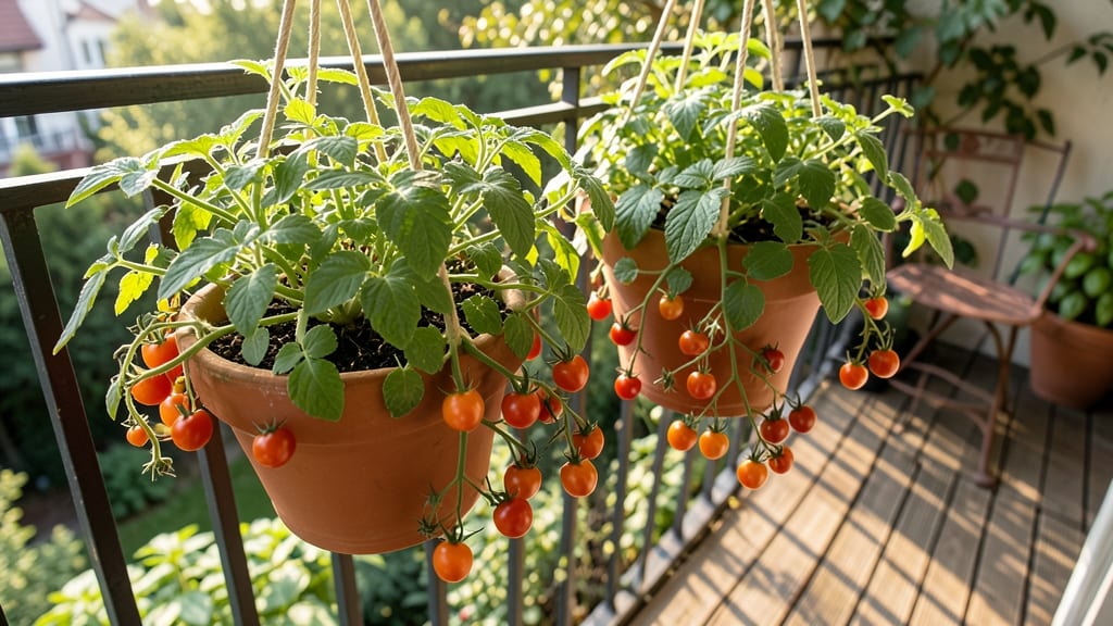 Cherry Tomatoes in Hanging Baskets