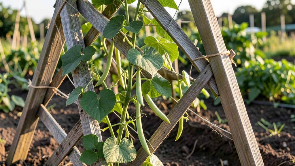 Green Beans on A-Frame Trellis